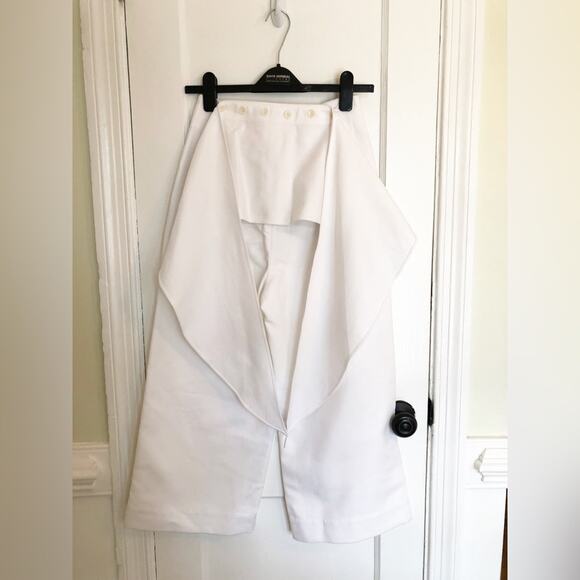 NWT Tibi Demi Crop Pants in White with Tie Waist - Picture 7 of 9